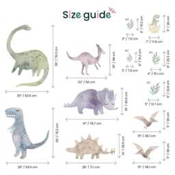 Colorful Dinosaur Wall Decals Kids Room Decor, Peel & Stick - thumbnail 2