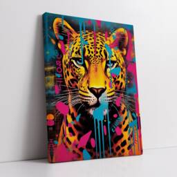 Leopard Animal Graffiti Abstract Modern Oil Painting Wall Art, Framed Canvas Poster Print, Home Kitchen Office Room Decor, Gifts - thumbnail 2