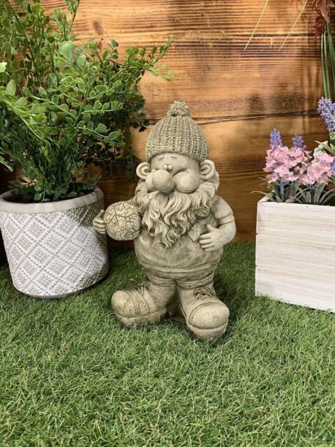 Stone Garden Gnome Footballer Football Player Statue Wilf Ornament - image 1