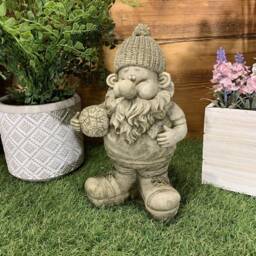 Stone Garden Gnome Footballer Football Player Statue Wilf Ornament - thumbnail 2