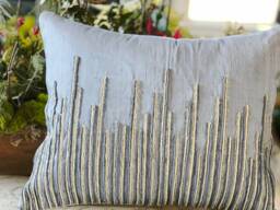 Abaca Throw Pillow Cover Natural Fiber Accent Cushion, 20x20 - thumbnail 1