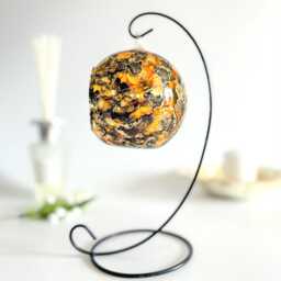 Abstract Gold & Black Glass Candle Holder Unique Home Decor Gift - thumbnail 2