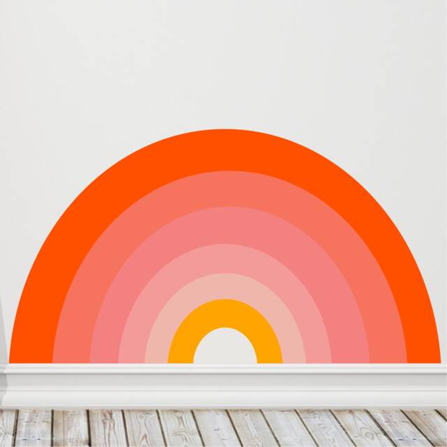 Bright Rainbow Wall Decal, Removable Peel & Stick Decals, Colorful Nursery Decor, Modern Kids Room Art - image 1