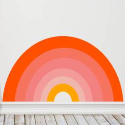 Bright Rainbow Wall Decal, Removable Peel & Stick Decals, Colorful Nursery Decor, Modern Kids Room Art - thumbnail 1