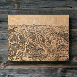Aspen Snowmass, Colorado Ski Trail Map - Engraved Wood Wall Art, Winter Cabin Decor, Snowboard Mountain Poster, Personal Family Gift - thumbnail 2