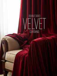 Double Sided Velvet Curtain For Living Room, Blackout Curtains, Drapes, Custom Drapes, Sound Reducing Curtain