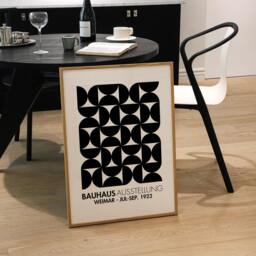 Bauhaus Monochrome Print - Inspired By - Bauhaus Print, Shapes, Abstract, Poster, Black & White, A5 A4 A3 A2 A1, Artist - thumbnail 3