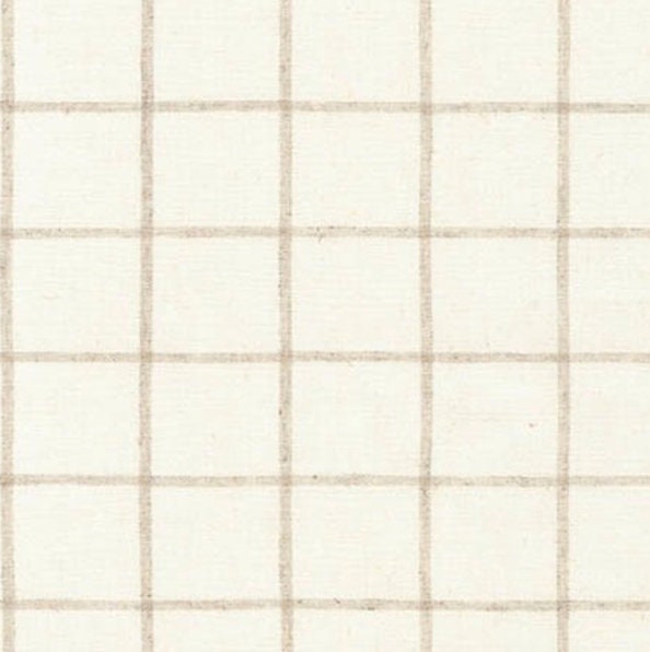 Linen Changing Pad Cover Beige Grid, Neutral Nursery Bedding - image 1