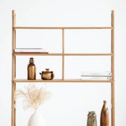 Minimalist Bookcase, Mid Century Modern Bookcase, Storage Unit, Danish Style Oak Bookshelf, Walnut Bookcase - thumbnail 4