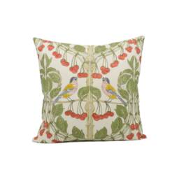 Gp & J Baker - Birds & Cherries Red/Green Charming Floral Bird Designer Cushion Cover Luxury Throw Pillow Handmade Home D??cor - thumbnail 2