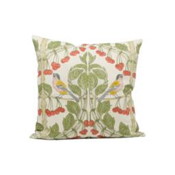 Gp & J Baker - Birds & Cherries Red/Green Charming Floral Bird Designer Cushion Cover Luxury Throw Pillow Handmade Home D??cor - thumbnail 3