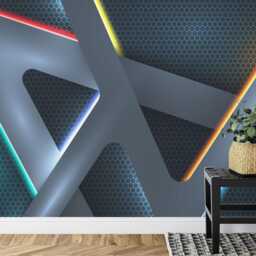 Neon Light Gaming Room Wallpaper Mural, Peel & Stick Wall Decal - thumbnail 3