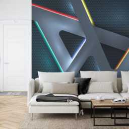 Neon Light Gaming Room Wallpaper Mural, Peel & Stick Wall Decal - thumbnail 2