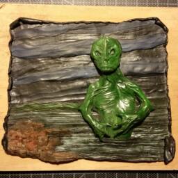 Father Dagon Approaches, A Hand-Painted Lovecraftian Bas-Relief - thumbnail 3