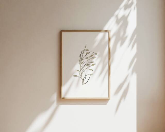 Oat Plant Illustration, Subtle Floral Housewarming Gift, Minimalist Home Decor For Nature Lovers, Bakery Wall - image 1