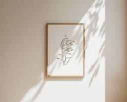 Oat Plant Illustration, Subtle Floral Housewarming Gift, Minimalist Home Decor For Nature Lovers, Bakery Wall - thumbnail 1
