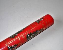 1 Red Danish Calendar Candle, 24 cm, With Fir Trees & Numbers To - thumbnail 1