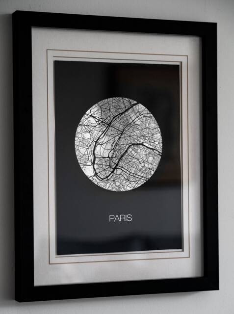 City Map Print - Silver Foil Poster Contemporary Wall Art Modern Room Decor Handmade Gold Gift Idea - image 1