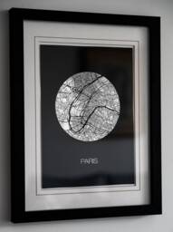 City Map Print - Silver Foil Poster Contemporary Wall Art Modern Room Decor Handmade Gold Gift Idea - thumbnail 1