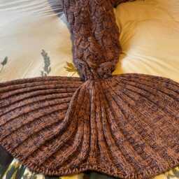 Personalised Mermaid Tail Blanket - The Mauve Moon Light Pink Purple Gift - thumbnail 4