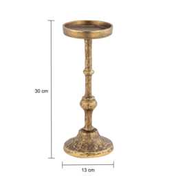 Antique Brass Pillar Candle Holders Set Of 2 Handmade Modern Wedding Centerpiece & Gifting - thumbnail 3