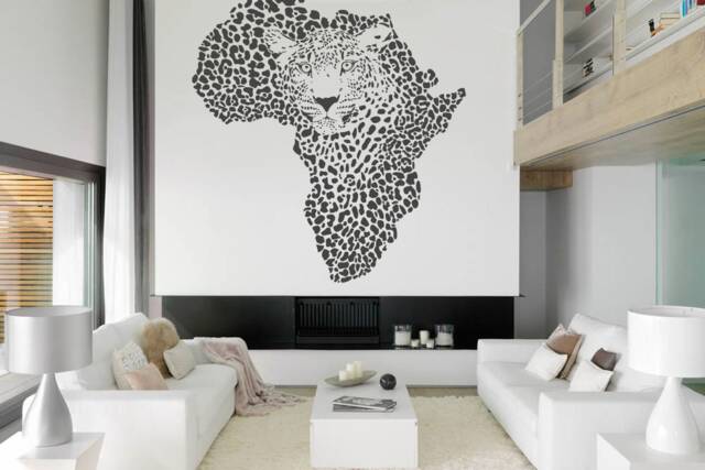 Africa Leopard Vinyl Wall Decal Removable Home Decor T1425 - image 1