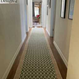 Extra Large Runner Hallway Stair Green Handmade Rug Washable Cotton Dhurrie Hand Block Print Custom 2x20 3x10 4x20 Ft - thumbnail 2