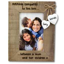 Nothing Compares To The Love Between A Mum & Her Children - Mother's Day Birthday Gift Personalised Driftwood Style Photo Frame - thumbnail 2