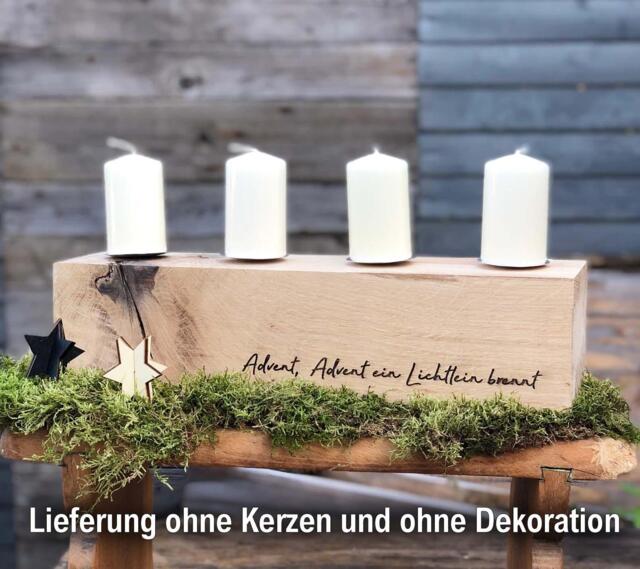 Advent Wreath Wood, Beam, Oak, Candle Holder Pre-Christmas Time, Solid But Beautiful Table Decoration For The Season - image 1