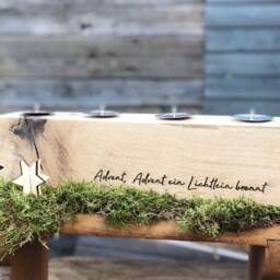 Advent Wreath Wood, Beam, Oak, Candle Holder Pre-Christmas Time, Solid But Beautiful Table Decoration For The Season - thumbnail 2