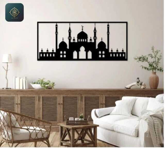 Mosque Islamic Acrylic Wall Art, Masjid Arabic Calligraphy Decor, Muslim Home Ramadan Eid Housewarming Gift - image 1