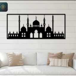 Mosque Islamic Acrylic Wall Art, Masjid Arabic Calligraphy Decor, Muslim Home Ramadan Eid Housewarming Gift - thumbnail 2