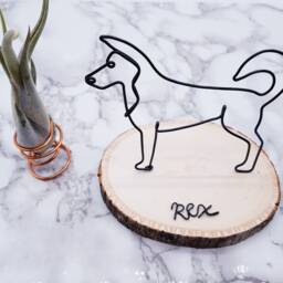 Personalized Husky Wire Sculpture, Dog Lover Gift, Desk Decor - thumbnail 3