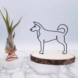 Personalized Husky Wire Sculpture, Dog Lover Gift, Desk Decor - thumbnail 2