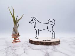 Personalized Husky Wire Sculpture, Dog Lover Gift, Desk Decor - thumbnail 1