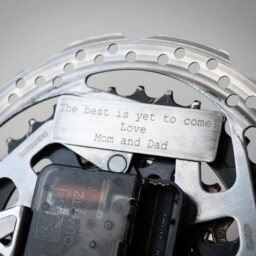 Bicycle Clock, Steampunk Bike Gear Gear, Wall Recycled Parts, Cycling Cyclist Clock - thumbnail 2