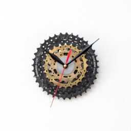 Bicycle Clock, Steampunk Bike Gear Gear, Wall Recycled Parts, Cycling Cyclist Clock - thumbnail 1