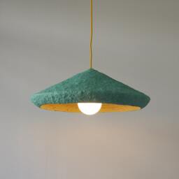 Modern Pendant Light From Paper Mache, Industrial Lighting For Dining Room Mizuko Iii - thumbnail 3