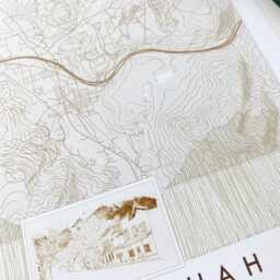 Issaquah Map Hand Drawn Topographic Washington Drawing - Art Print Realtor Home Wedding Grad Gift Cougar Mountain Issaquah Alps - thumbnail 3
