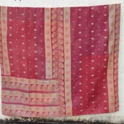 Vintage Kantha Quilt Hand-stitched Reversible Cotton Throw - thumbnail 4