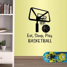 In-Style Decals Wall Vinyl Decal Home Decor Sticker Eat, Sleep, Play Basketball Motivational Quote Sports Hoop Mural Design 355 - thumbnail 1