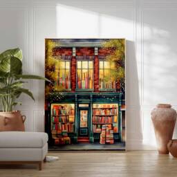 Vintage Book Store Poster, Shop Print, Lovers Gift, Reading Antique Wall Art, Retro Library Gift Idea - thumbnail 3