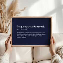 Lang May Your Lum Reek Print - Scottish Blessing Wall Art Traditional Scots Phrase Scotland Quote Home Decor Meaningful Gift - thumbnail 1