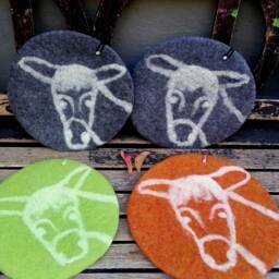 Handfelted Seat Cushion With A Donkey For Chairs, Benches, Floors - thumbnail 3