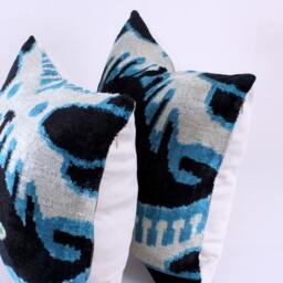 ??kat Velvet Pillow, Abstract Pillow, Silk Decorative Pillow, Fashion Cushions, Lumbar Pillow, Couch Pillows, Eclectic Pillow, Authentic Cushion - thumbnail 2