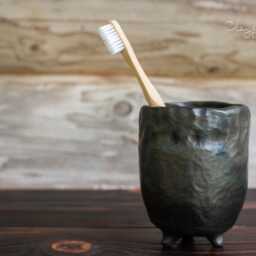 Handmade Black Ceramic Bathroom Accessories Set Nordic Minimalist Pottery - thumbnail 2