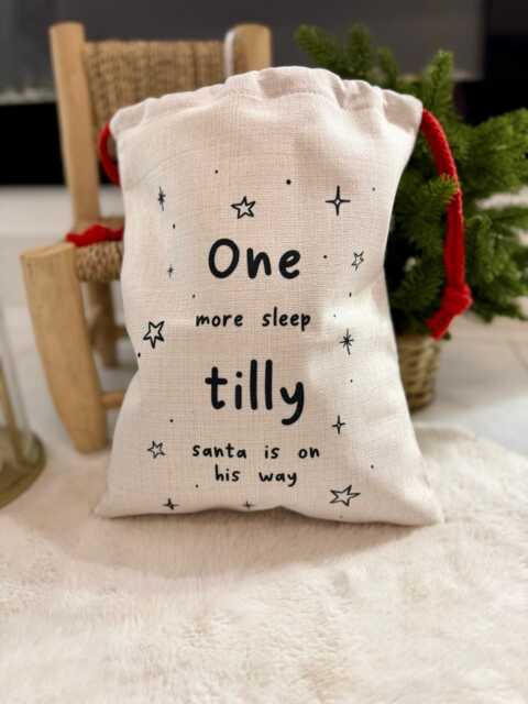 Personalised One More Sleep Christmas Eve Sack + Stocking - image 1