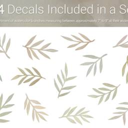 Floral Wall Decals - Nursery Decor, Watercolor Branch Art, Kids Room Decal, Reusable & Removable Stickers - thumbnail 2