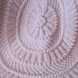 Hand Crocheted Matelasse Baby Afghan Heirloom Acrylic Blanket - thumbnail 2