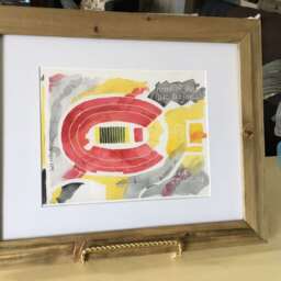 Custom Football Stadium Watercolor Map Of Your Favorite Field in Sports Team Colors - thumbnail 3